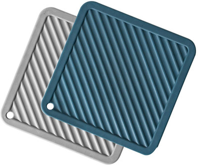 Nathgra Square Reversible Rubber Coaster Set(Pack of 2)