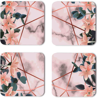 Coastify Square Wood Coaster Set(Pack of 8)