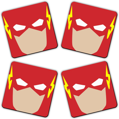 Get Fatang Square Reversible Wood Coaster Set(Pack of 4)