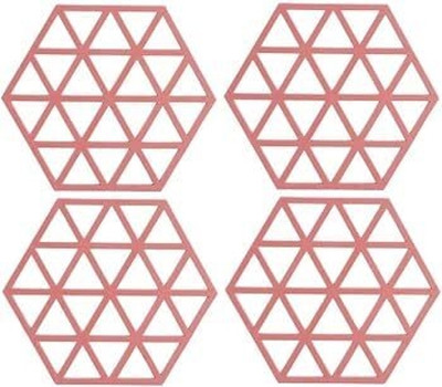 KOOSHLO Triangle Reversible Rubber Coaster(Pack of 4)