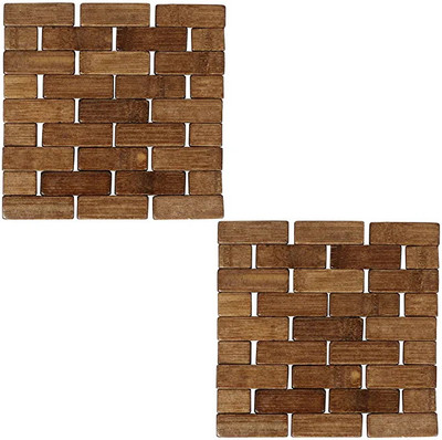 Holy Delight Square Reversible Wood Coaster Set(Pack of 2)