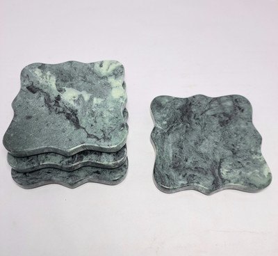 TEJASWI CRAFT Square Marble Coaster Set(Pack of 4)