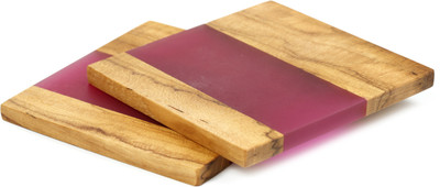 6th element Square Reversible Resin Coaster(Pack of 2)