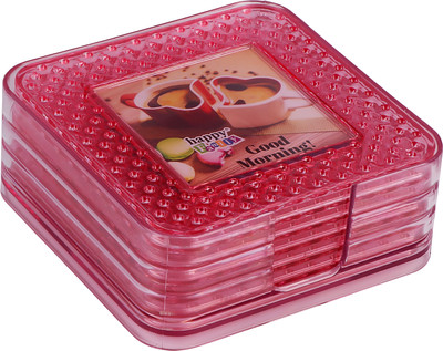 Sukhson India Square Polypropylene Coaster Set(Pack of 6)