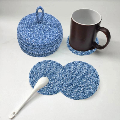 LADLI JEE Round Reversible Polyester Coaster Set(Pack of 6)