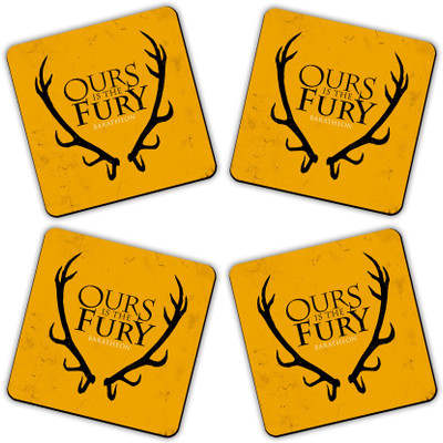 Get Fatang Square Reversible Wood Coaster Set(Pack of 4)