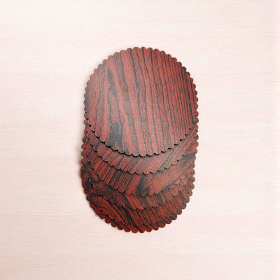 Fiddlys Round Wood Coaster Set(Pack of 6)