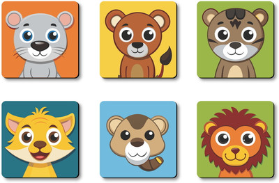 Sketchfab Square Wood Coaster Set(Pack of 6)