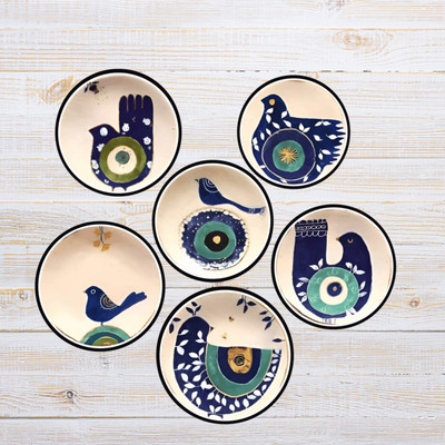 Expleasia Round Wood Coaster Set(Pack of 6)