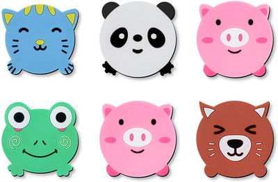 Sketchfab Round Wood Coaster Set(Pack of 6)