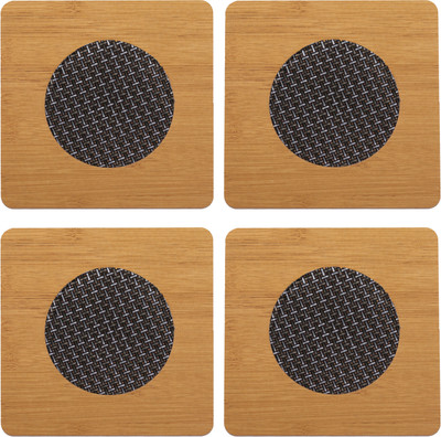 Demei Square Bamboo Coaster Set(Pack of 4)