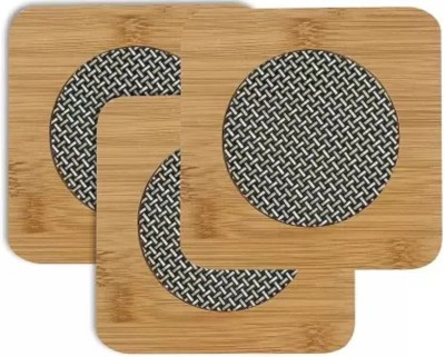 KiaraHome Square Wood Coaster Set(Pack of 3)