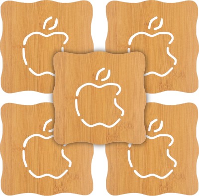 NFI essentials Square Reversible Wood Coaster(Pack of 5)