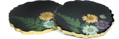 6th element Round Reversible Resin Coaster(Pack of 2)