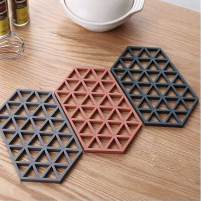 Takositio Hexagon Reversible Rubber Coaster(Pack of 3)