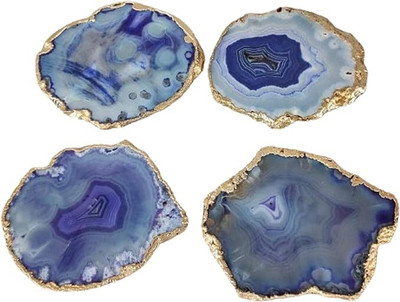 VIDHI ENTERPRISES Round Reversible Marble Coaster Set(Pack of 4)
