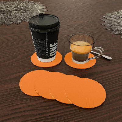 Heart Home Round Rubber Coaster Set(Pack of 6)