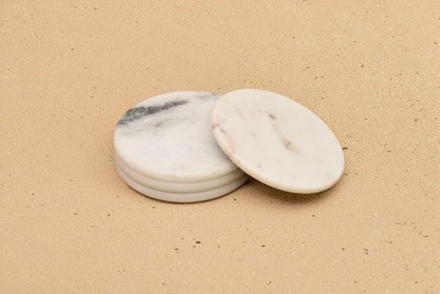 Little Extra Round Marble Coaster Set(Pack of 4)