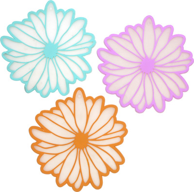 Puno Round Reversible Rubber Coaster Set(Pack of 3)