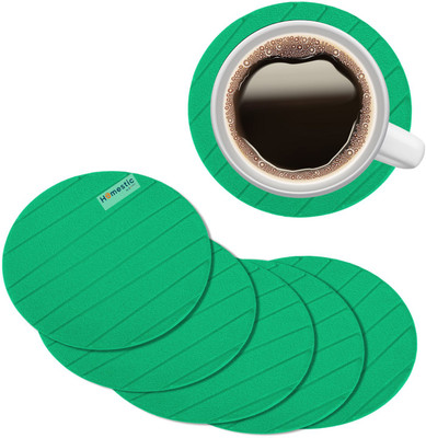 HOMESTIC Round Reversible Rubber Coaster Set(Pack of 6)