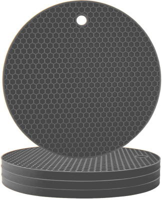 My Creative Hut Round Rubber Coaster Set(Pack of 4)