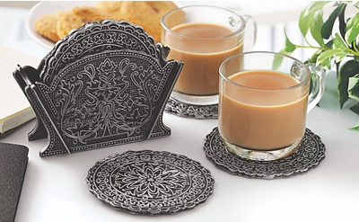 SUNLIFE Round PVC Coaster Set(Pack of 6)