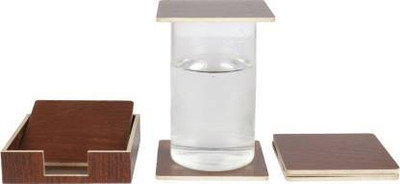 Kxkoff Art Square Reversible Wood Coaster Set(Pack of 6)