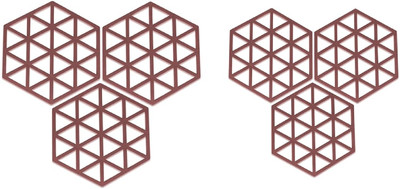 ShilpSukh Hexagon Reversible PVC Coaster Set(Pack of 6)