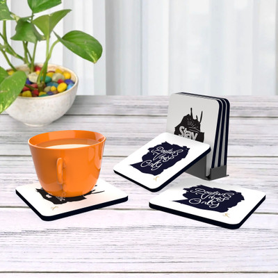 Sheen Kraft Square Wood Coaster Set(Pack of 6)