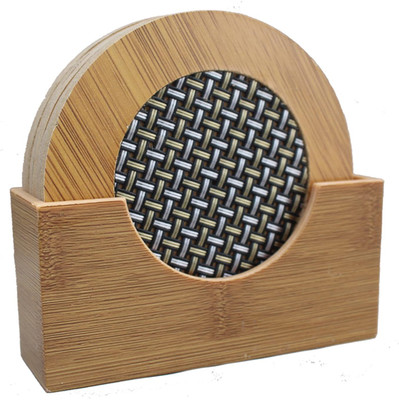RJD1114 Round Wood Coaster Set(Pack of 6)