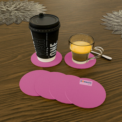 HOMESTIC Round Rubber Coaster Set(Pack of 6)