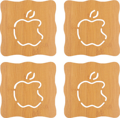 NFI essentials Square Reversible Wood Coaster(Pack of 4)