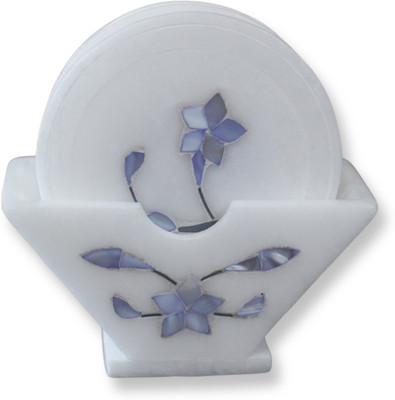 IHB Round Marble Coaster Set(Pack of 6)