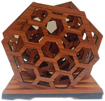 ROSAVA Hexagon Reversible Wood Coaster Set(Pack of 6)