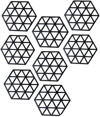 Cathiya sales Hexagon Reversible PVC Coaster Set(Pack of 8)