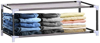 Sampri PP Collapsible Wardrobe(Finish Color - BLACK WHITE, DIY(Do-It-Yourself))