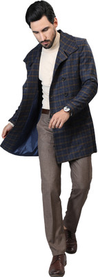 honnete Acrylic Polyester Checkered Coat