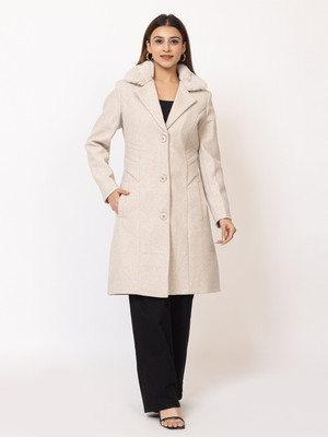 LADY LEAF Suede Solid Coat