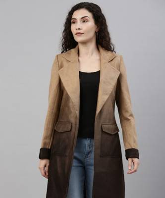 CAMPUS SUTRA Suede Solid Coat