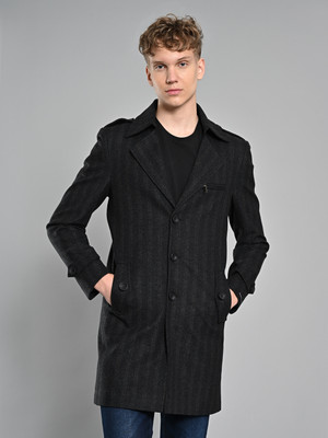 KILLER Polyester Viscose Blend Checkered Coat