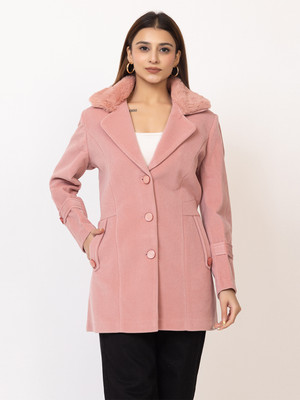 LADY LEAF Suede Self Design Coat