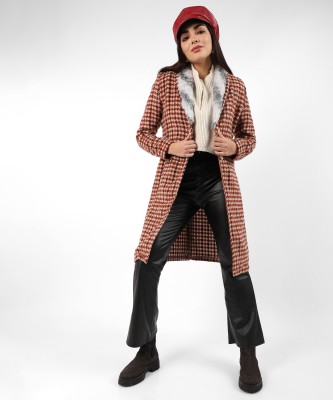 CAMPUS SUTRA Polyester Checkered Coat