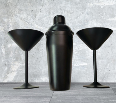 PRONIKS 750 ml Stainless Steel Cocktail Shaker(Black)