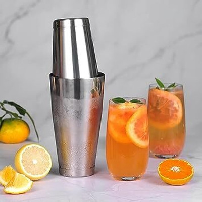 finality Mixing Boston Shaker,Cocktail Shaker,Drink Shaker for Bartending 750ml/650mlEach 1 - Piece Bar Set(Stainless Steel)
