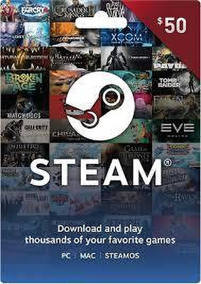 steam gift card 50$(Code in the Box - for PC)
