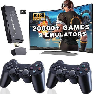 4K HD TV Video Game 2.4G Wireless Game Stick With 2 Wireless Controller_03 5th Anniversary Edition(Code in the Box - for PC)