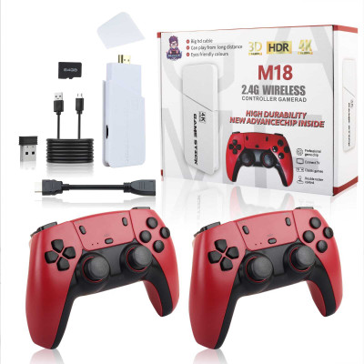 M18 RED Wireless video games Retro console with Game Stick 4K Plug & Play Exclusive Edition(Code in the Box - for PC)