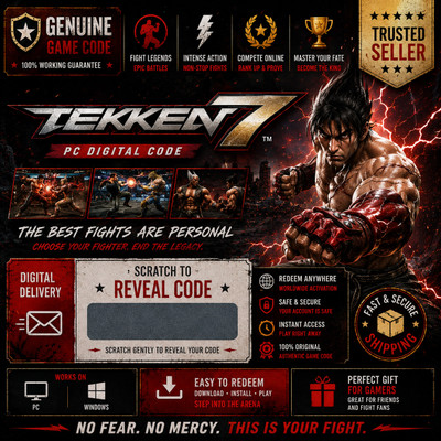 TEKKEN 7 PC Game Key – Tekken 7 Product Key with Game and Expansion Pack(Code in the Box - for PC)