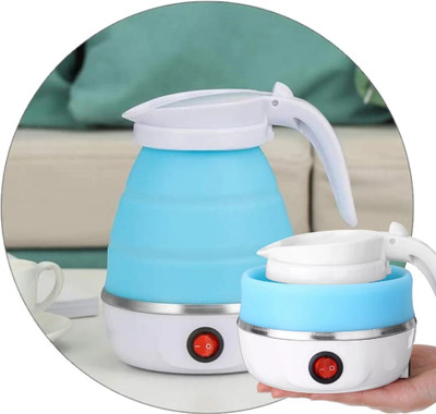 PRATYANG NEW Portable Travel Silicone Folding Electric Water Kettle (Multicolor) 4 Cups Coffee Maker(Blue,White)