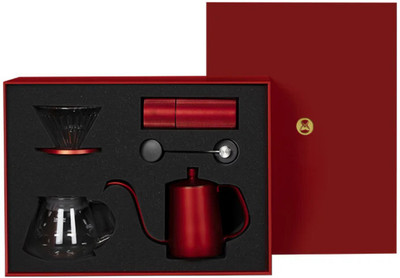 TIMEMORE C3S Pour Over Set Fish 03 | Festival Red 2 Cups Coffee Maker(Red)